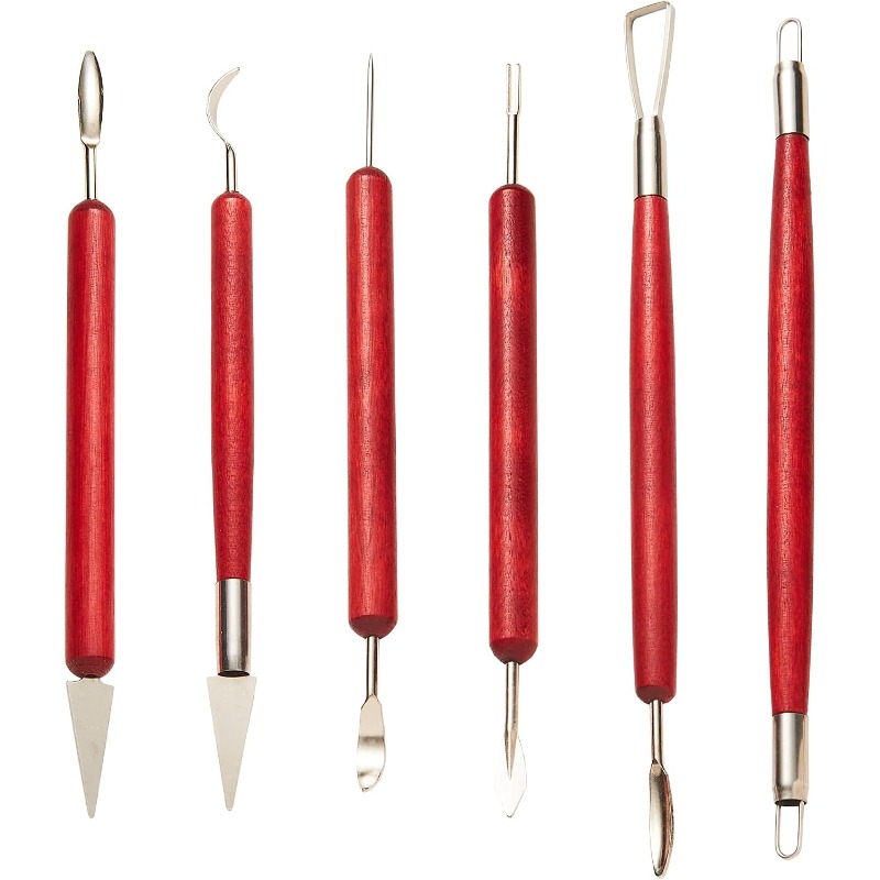 6PCS Sculpting Pottery Clay To - Wood Chisel Set 评论和价格